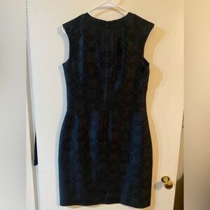 Banana Republic Black Patterned Sheath Dress